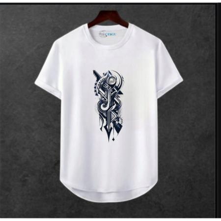 Erkek Ön Baskili T-shirt Plus Model